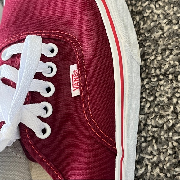 Vans Red Canvas Shoes Size 10.5 - Picture 4 of 8